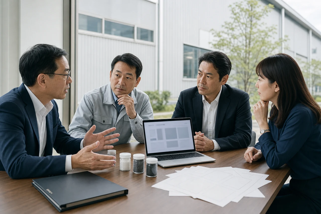 制造企业管理者与技术销售人员核对定制页面的公开边界