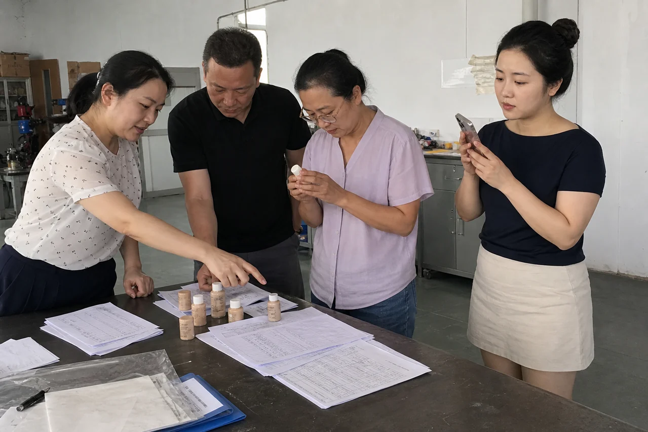 自媒体拍摄人员记录鼓风机加工样品试制条件和量产确认