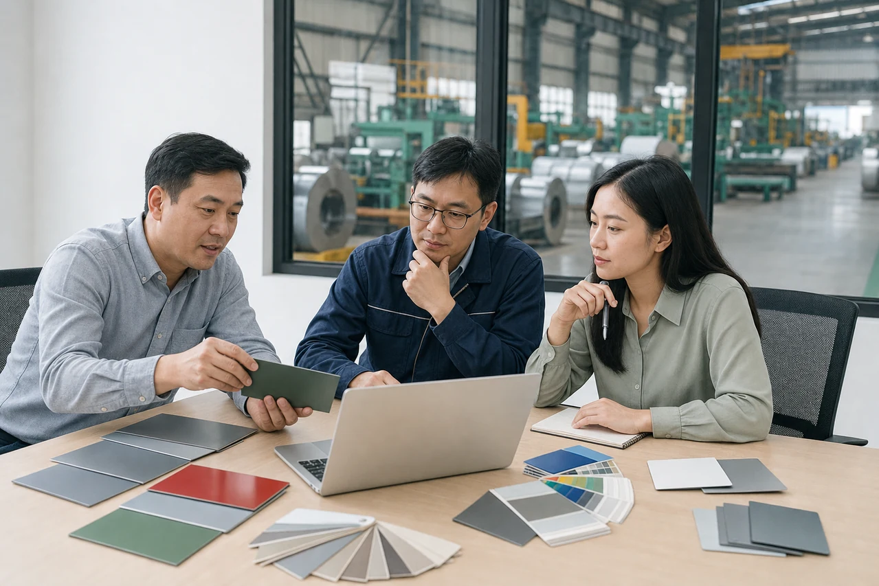 制造企业外贸与技术人员核对英文页面的颜色效果表述