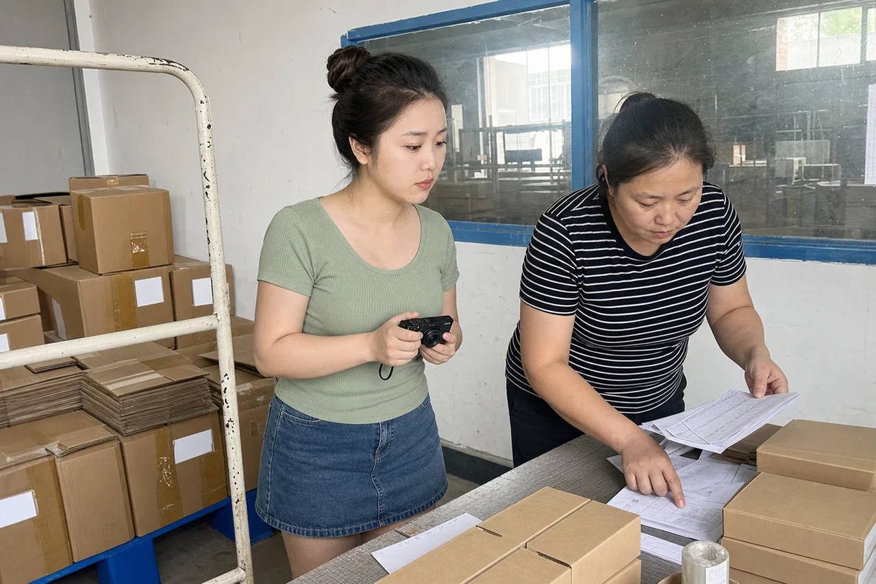 自媒体拍摄人员记录微动开关定制包装、标签版本和批次卡