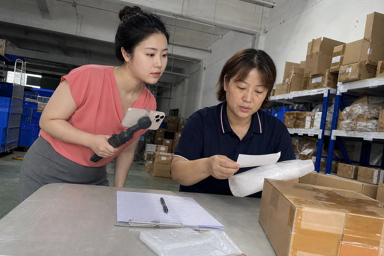 自媒体拍摄人员记录精密记忆合金来料批次和检验处置