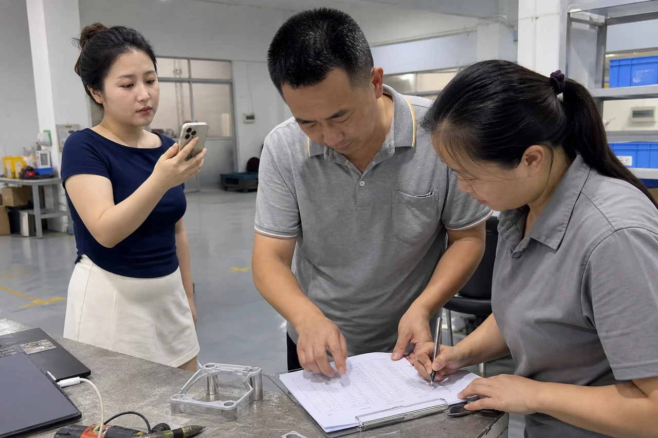 自媒体拍摄人员记录精密轴流风机换批清单和首件确认