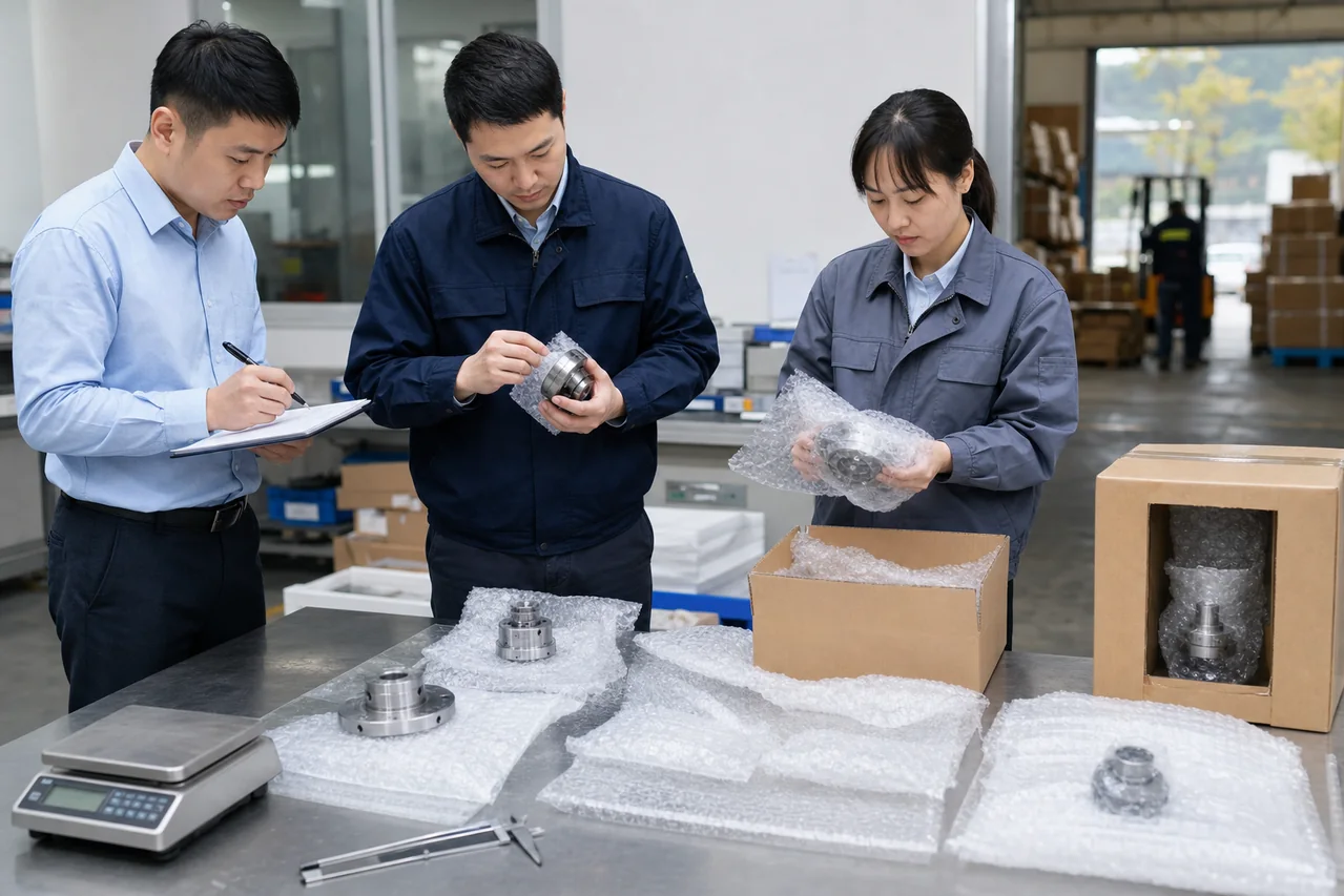 制造企业销售质量与包装人员核对精密气泡袋的包装对象和防护条件
