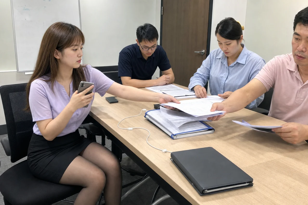 质量和部门负责人核对精密脱模剂纠正措施资料与后续批次记录