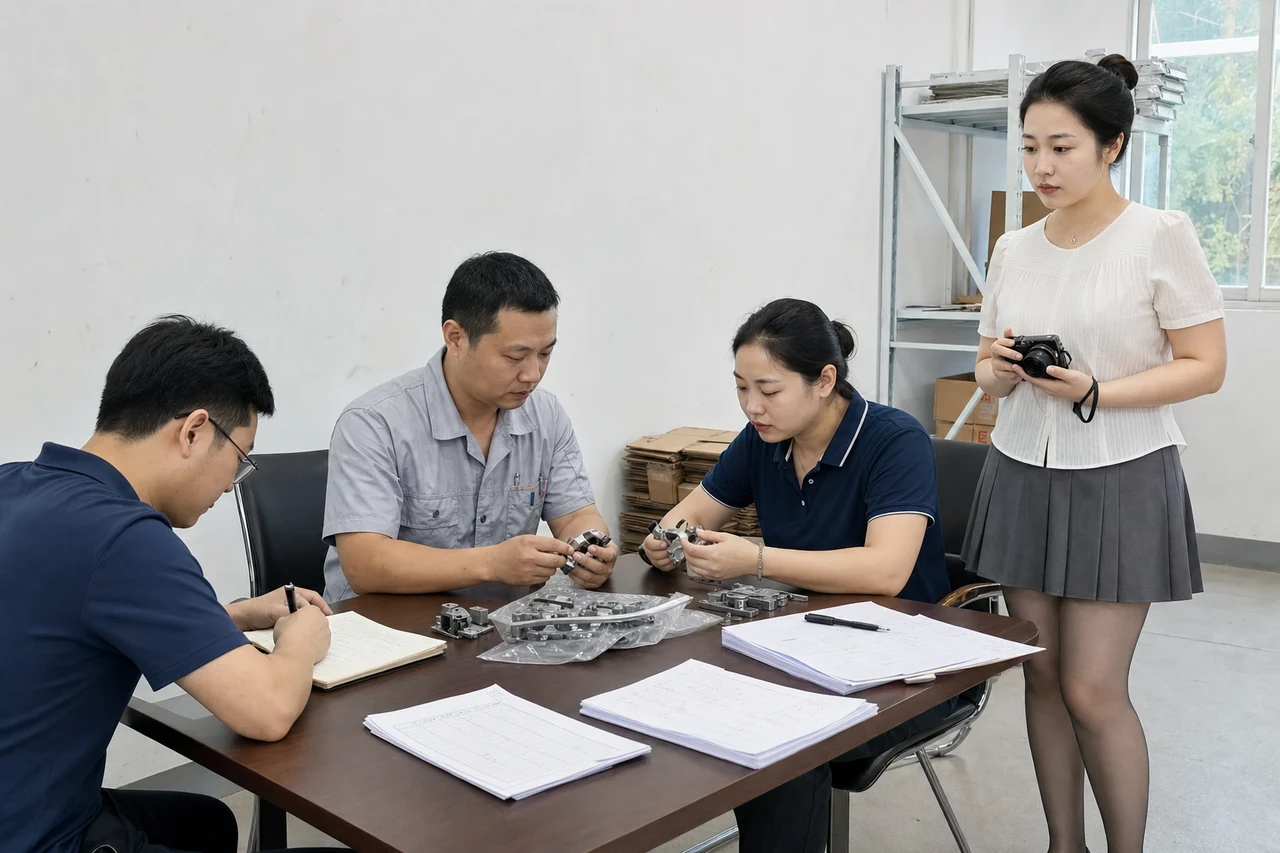 自媒体拍摄人员记录采购、仓库和质量核对酱体包装加工回厂批次