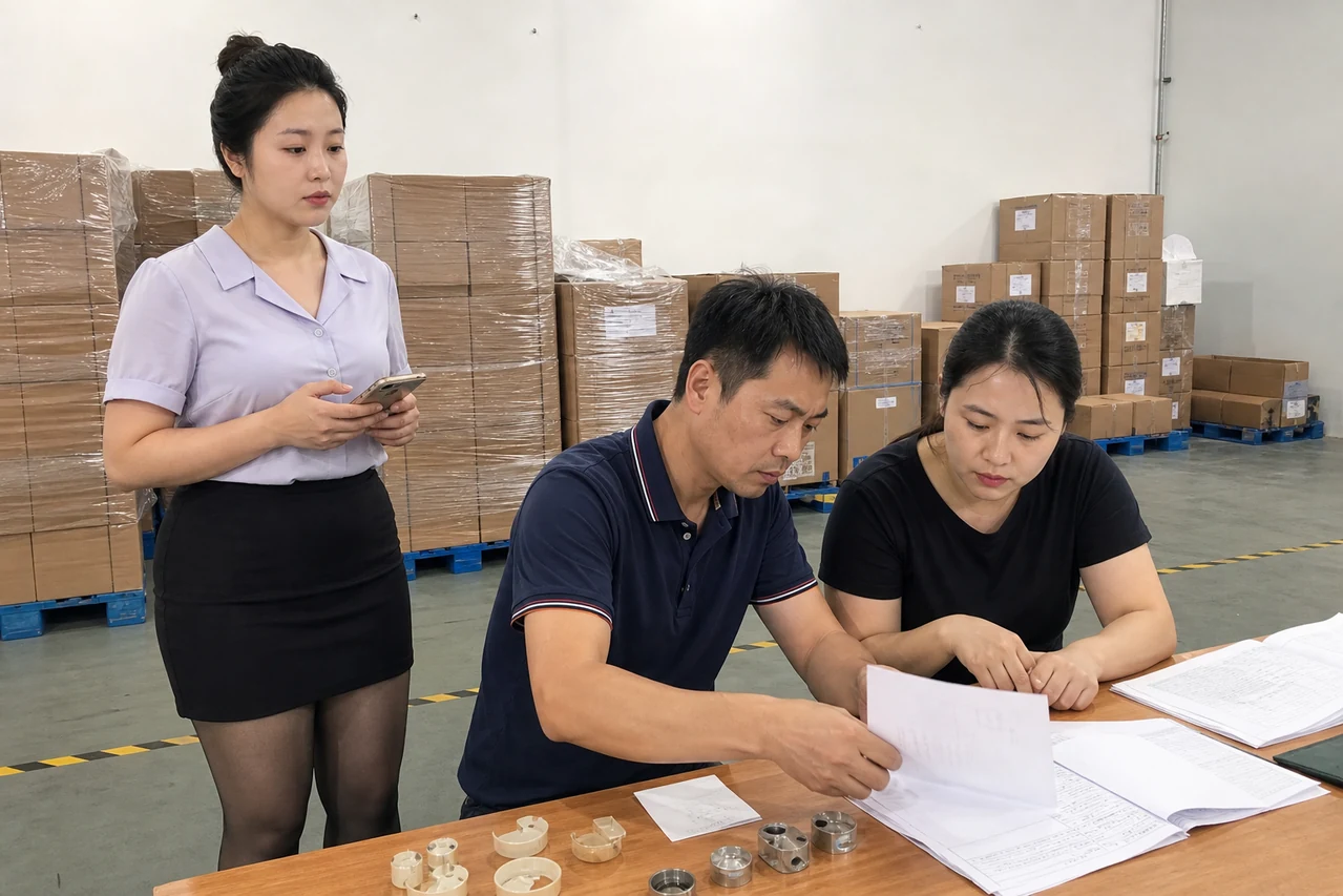 自媒体拍摄人员记录文体用品定制出货清单和客户验收