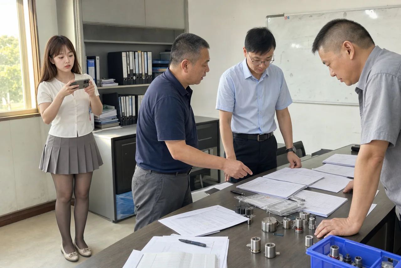 自媒体拍摄人员记录音圈电机代工整改资料与后续批次核对